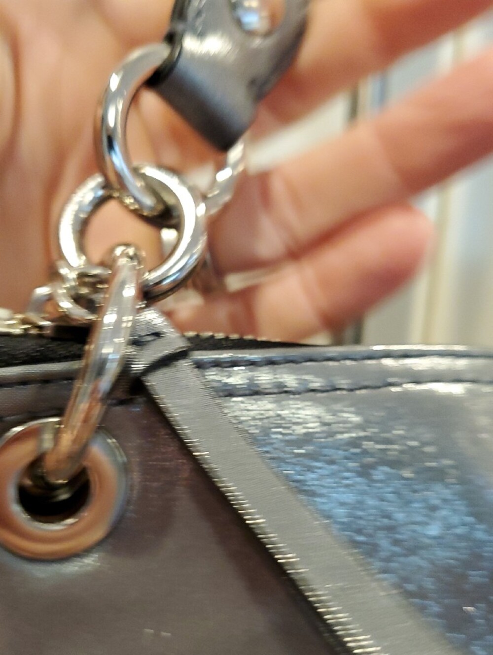 Coach Poppy "Hippee" Metallic Charcoal Shoulder Bag Nwot 2011 - Picture 8 of 10